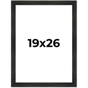 PosterPalooza | 19x26 Wide Barnwood Picture Frame, UV Acrylic, 6 Finishes - Grey, Brown, White, and Black - 1 of 4