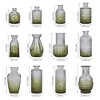 VECELO 12-Piece Set Round Vintage Glass Vase, Mini Decorative Flower Vase Set for Home & Wedding Decor, Green - 3 of 4