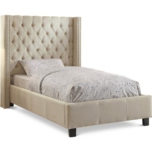 Meridian Furniture,Asher Vegan Leather Bed - 1 of 3