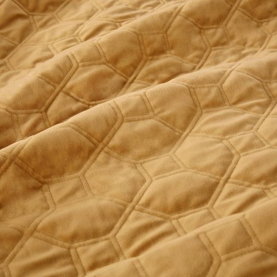 Mustard Velvet King Reversible Quilt Set