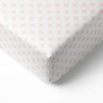 Bacati - Petals Coral Muslin 100 percent Cotton Universal Baby US Standard Crib or Toddler Bed Fitted Sheet