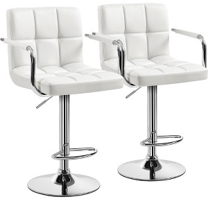 Yaheetech 2pcs Swivel Adjustable Bar Stools with Large Steel Pedestal Base for Bar Counter - 1 of 4