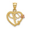 Black Bow Jewelry 14k Two Tone Gold Grace Collection 15mm Heart Initial P Pendant - 3 of 4