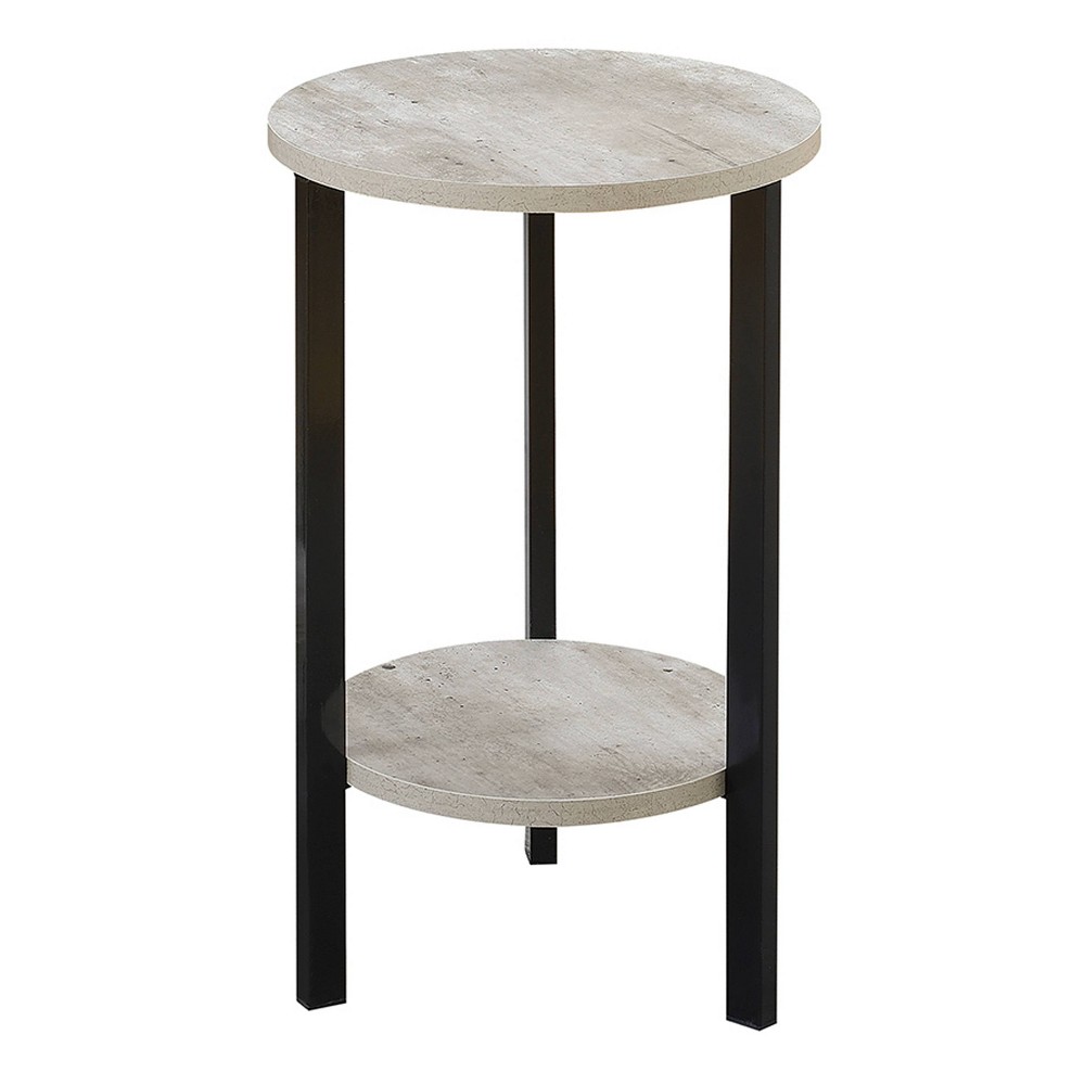 Photos - Flower Pot 23.75" Graystone 2 Tier Plant Stand Faux Birch/Black - Breighton Home: Indoor Display Shelf, Round Shape