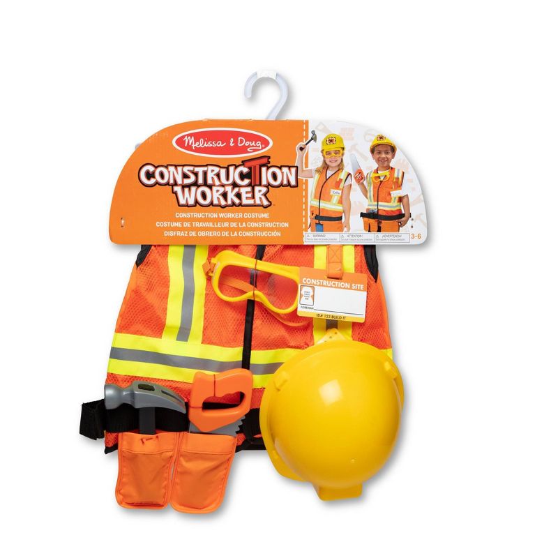 Melissa &#38; Doug Construction Worker Role Play Costume Dress-Up Set (6pc), 4 of 17