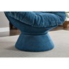 Vynxaria 37 Inch Rotating Accent Chairs, Dark Blue 360' Degree Swivel Barrel Chairs, Ideal for Bedroom and Living Room - 4 of 4