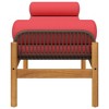 Patio Bench Brown and Red PE Rattan Removable Covers Patio Bench - 4 of 4