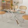 Dolonm Modern 47.24" Tempered Glass Dining Table w/Black/Gold/Silver Metal Legs,Easy Clean & Assemble for Kitchen/Dining Room - 3 of 4