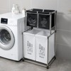 SEVOBAL Laundry Bags and Baskets Laundry Hamper 2 Tier Laundry Sorter with 4 Removable Bags for Organizing Clothes, Laundry, Black, 22"*16.5"*34.6" - 4 of 4