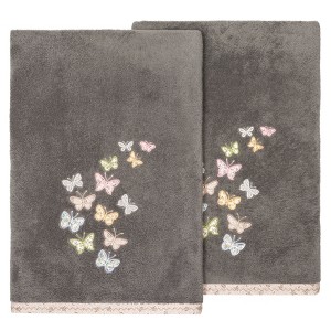 Linum Home Textiles 100% Turkish Cotton MARIPOSA Embellished Towel Set - 1 of 4