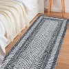 Grey/Blue Washable Runner Rug, Non-Slip Modern Hallway Carpet, Stain Resistant Low Pile Mat for Living Room, Bedroom, Kitchen - 2 of 4
