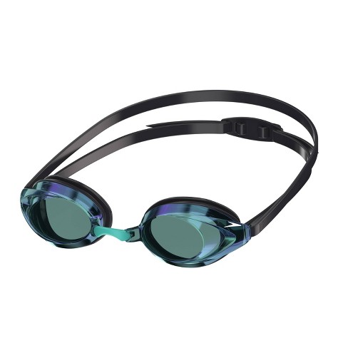 Speedo Adult Record Breaker Swim Goggles Navy jade iris Mirror