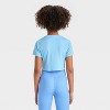 Girls' Twist Front Ribbed T-Shirt - All In Motion™ - 2 of 3