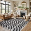 World Rug Gallery Bohemian Stripe Lines Shag Rug – White – Easy to Clean, Medium Pile – Perfect for Living Room, Bedroom, or Entryway - 2 of 4