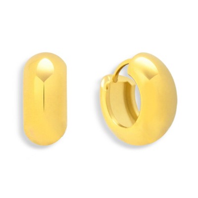 EVRY JEWELS WATERPROOF Gold or Silver Plated Stainless Steel Chunky Mini Hoop Earrings