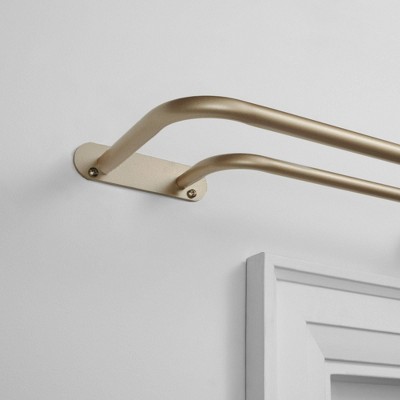 Gold Adjustable Double Wrap Around Curtain Rod, 84-120 inches