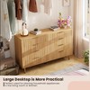 8-Drawer Fluted Dresser: 55" Wide Natural Wooden Chest with Deep Drawers – Ideal for Bedroom, Living Room, Hallway, Kids Room - 4 of 4