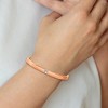 Chisel Stainless Steel Polished Rose IP-plated Preciosa Crystal 6mm Hinged Bangle - 4 of 4