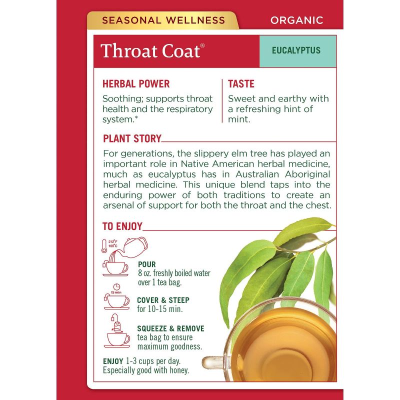 Traditional Medicinal Organic Throat Coat Eucalyptus Herbal Tea - 16ct, 3 of 8