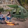 Gymax Folding Camping Tent Cots for Adults 5-In-1 Folding Tent Combo with Sunshade & Wheeled Bag Portable Elevated Tent with Air Mattress Air Pillow - 3 of 4