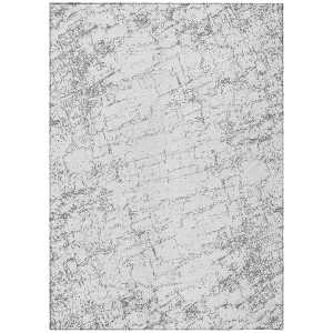 Gray And Ivory Abstract Washable Indoor Outdoor Area Rug - 1 of 4