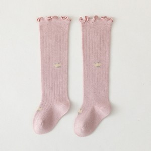 MyKids-Usa Baby Solid Color Wooden Ear Design Over Knee Socks In Autumn - 1 of 4