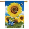 Sunflowers and Bees Summer House Flag Floral Butterfly 28" x 40" Briarwood Lane - 2 of 4