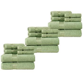 Lavish Home Lavish Home 67-0016-G Cotton 100 Percent Hotel Towel Set; Green  - 6 Piece 67-0016-G