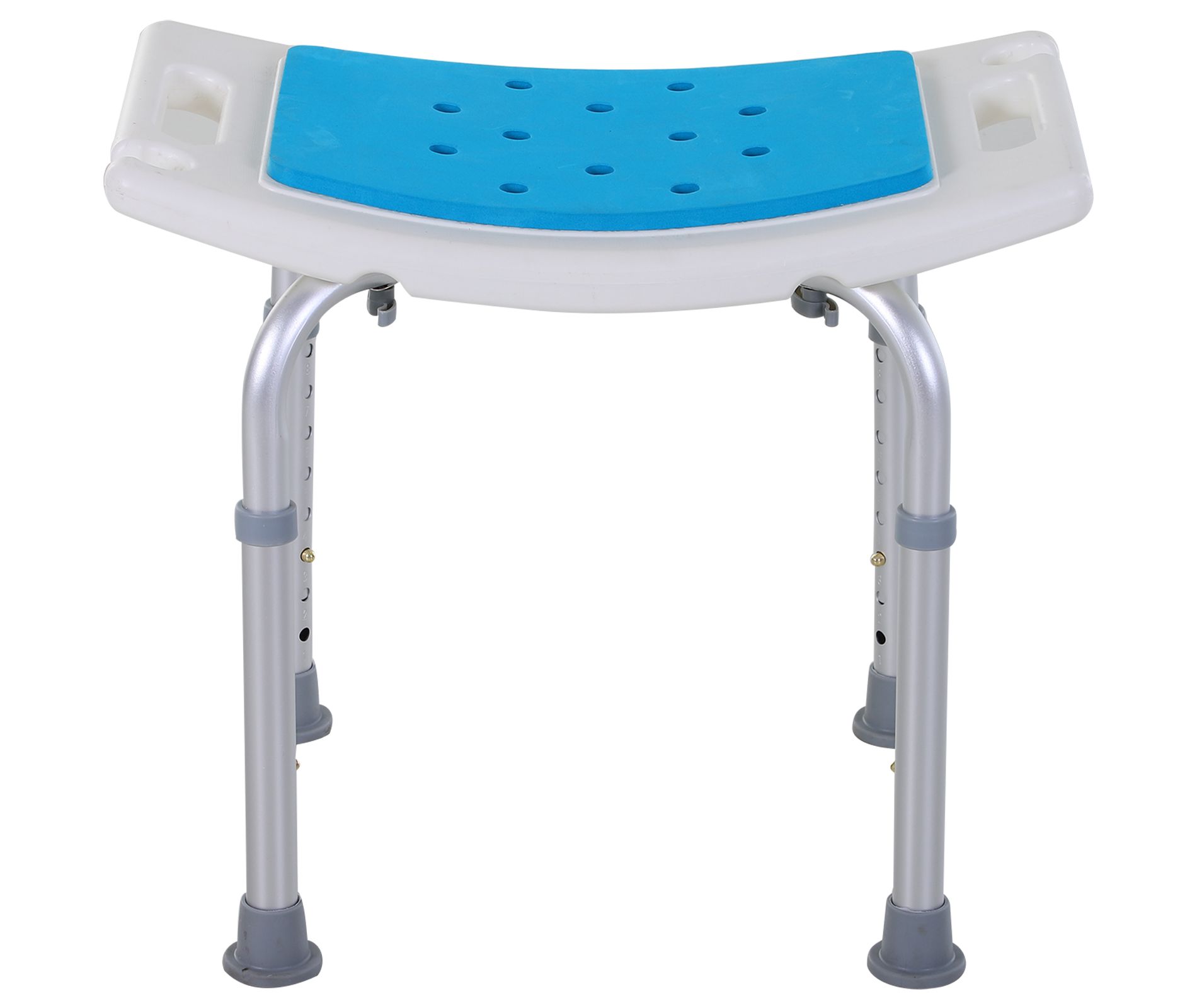 Homcom 6-Level Adjustable Curved Bath Stool Spa Shower Chair Non-Slip Design for the Elderly, Injured, & Pregnant Women