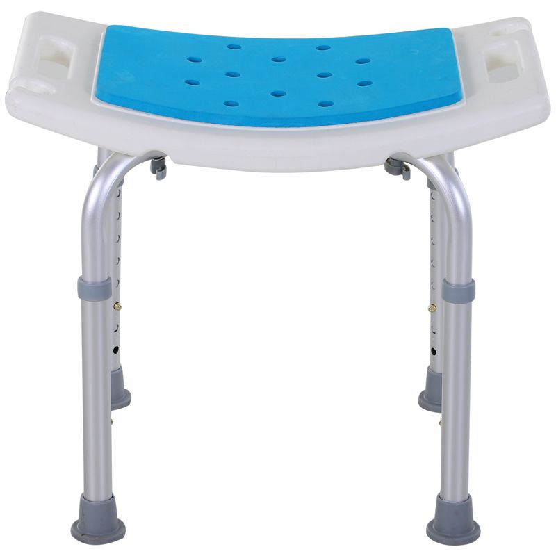 Homcom 6-Level Adjustable Curved Bath Stool Spa Shower Chair Non-Slip Design for the Elderly, Injured, & Pregnant Women, 1 of 9