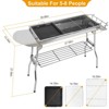 NAYSAYE Grill Racks Portable Charcoal Grill Large BBQ Area for Camping and Outdoor Cooking, Silver, 38.98"*13.39"*27.56" - 3 of 4