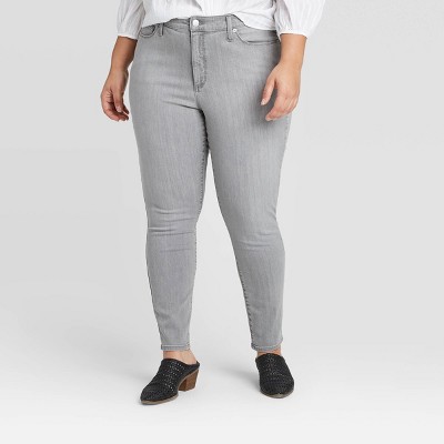 womens plus size grey jeans