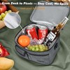 Tirrinia Large Lunch Tote Bag for Men Women Insulated Dual Compartment Leakproof Lunch Box Reusable Thermal Lunch Cooler Tote with Front Pocket - 2 of 4