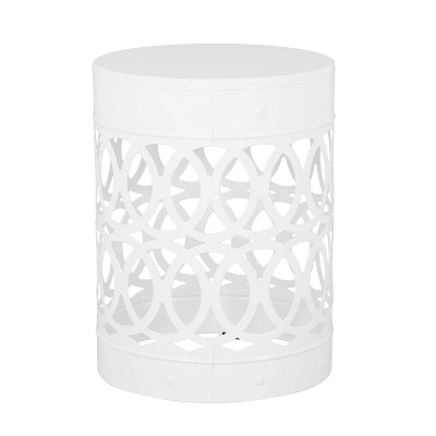 Mellie Outdoor Round Iron Side Table White - Christopher Knight Home