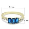 Slickblue Women’s IP Gold Stainless Steel Ring with Montana Blue Synthetic Glass, Size 5-13 - 2 of 4