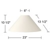 Springcrest Set of 2 Chimney Lamp Shades White Large 6" Top x 23" Bottom x 13.5" Slant Spider Replacement Harp and Finial Fitting - 4 of 4