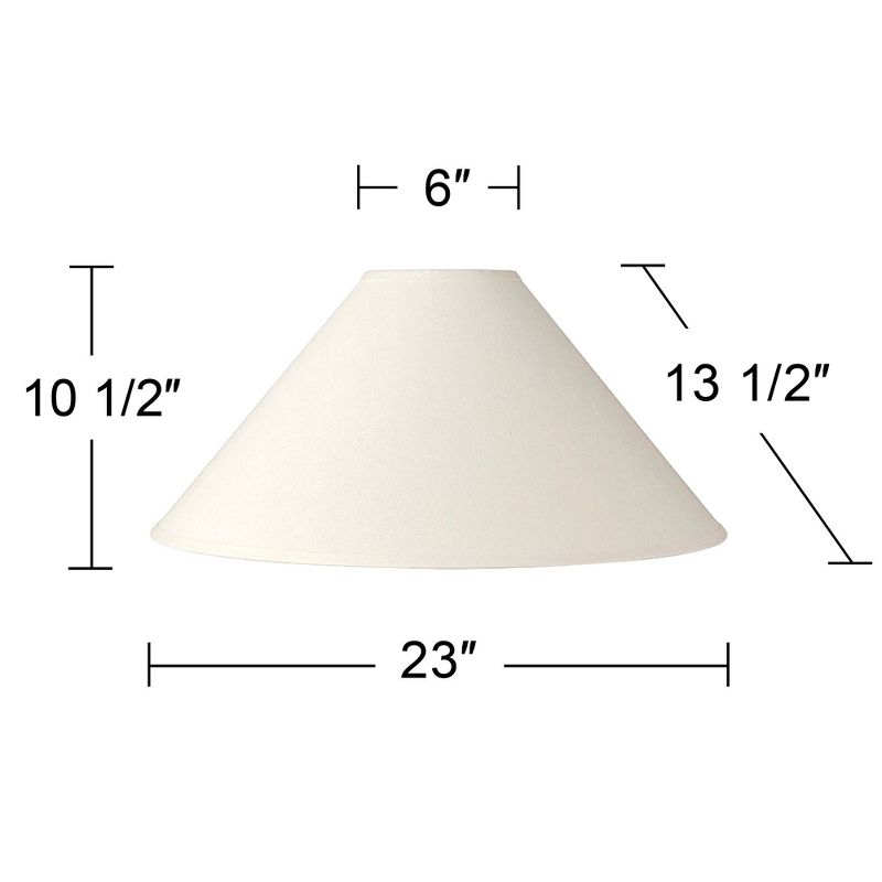 Springcrest Set of 2 Chimney Lamp Shades Ivory Large 6" Top x 23" Bottom x 13.5" Slant Spider Replacement Harp and Finial Fitting, 4 of 5
