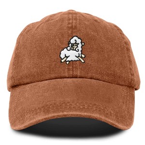 Dalix Sheep Embroidered Cotton Dad Hat Adjustable Cute Animal Lover Baseball Cap for Everyday Fashion Womens - 1 of 4