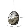 Indoor Egg Chair,Teardrop-Shaped Swing Egg Chair With 8ft Chain And Tufted Cushion,Swing Chair,Egg Chair For Patio,Living Room-Cuddlewood - 4 of 4