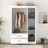 NicBex 68.20"H Armoire Wardrobe Closet Storage Cabinet with 3 Doors & Shelves & 2 Drawers for Bedroom - 4 of 4
