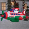 Gemmy 8-FT Wide Animated Santa Flying in North Pole Airplane Christmas Inflatable - 2 of 3