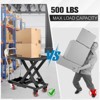Hydraulic Lift Table Cart, 300/500/1100 lbs Capacity 28.5" Lifting Height, Manual Single Scissor Lift Table with Wheels & Non-Slip Pad for Handling - 2 of 4