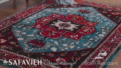 Antique Patina Blue Square Synthetic Area Rug - 6'7" x 6'7"