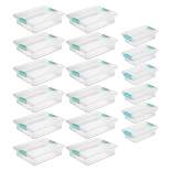 Sterilite Large Clip (12 Pack) & Small Clip (6 Pack) Clear Plastic Storage Organizer Tote Container Bin Box for Home Office Organization and Storage