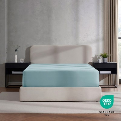 Light Blue Queen Microfiber Deep Pocket Fitted Sheet