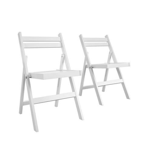 Cosco 2pk Xl Wood Slat Back Folding Chairs White Target