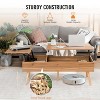Brown 47" Lift-Up Coffee Table with 2 Hidden Compartments - 4 of 4