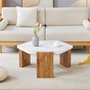 NicBex Modern Wood Coffee Table Home Decor Sofa Side Table Natural Wood Grain Texture Small Side Table Center Table for Living Room - 4 of 4