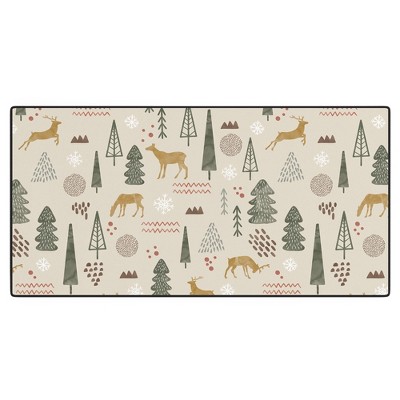 Marta Barragan Camarasa Deer Christmas forest Desk Mat -Deny Designs