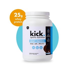 Kick Sports Nutrition Whey Protein Powder, Chocolate Flavor, 25 G Protein - 1 of 4